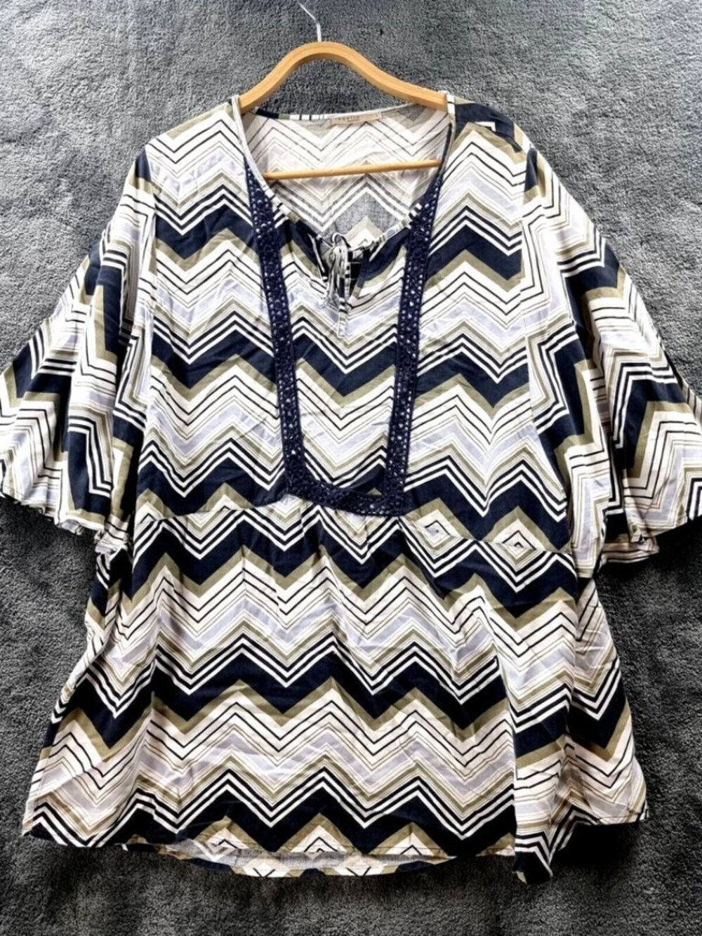 REGATTA Womens Top Plus Size S Navy Blue White Short Sleeve Round Neck Casual